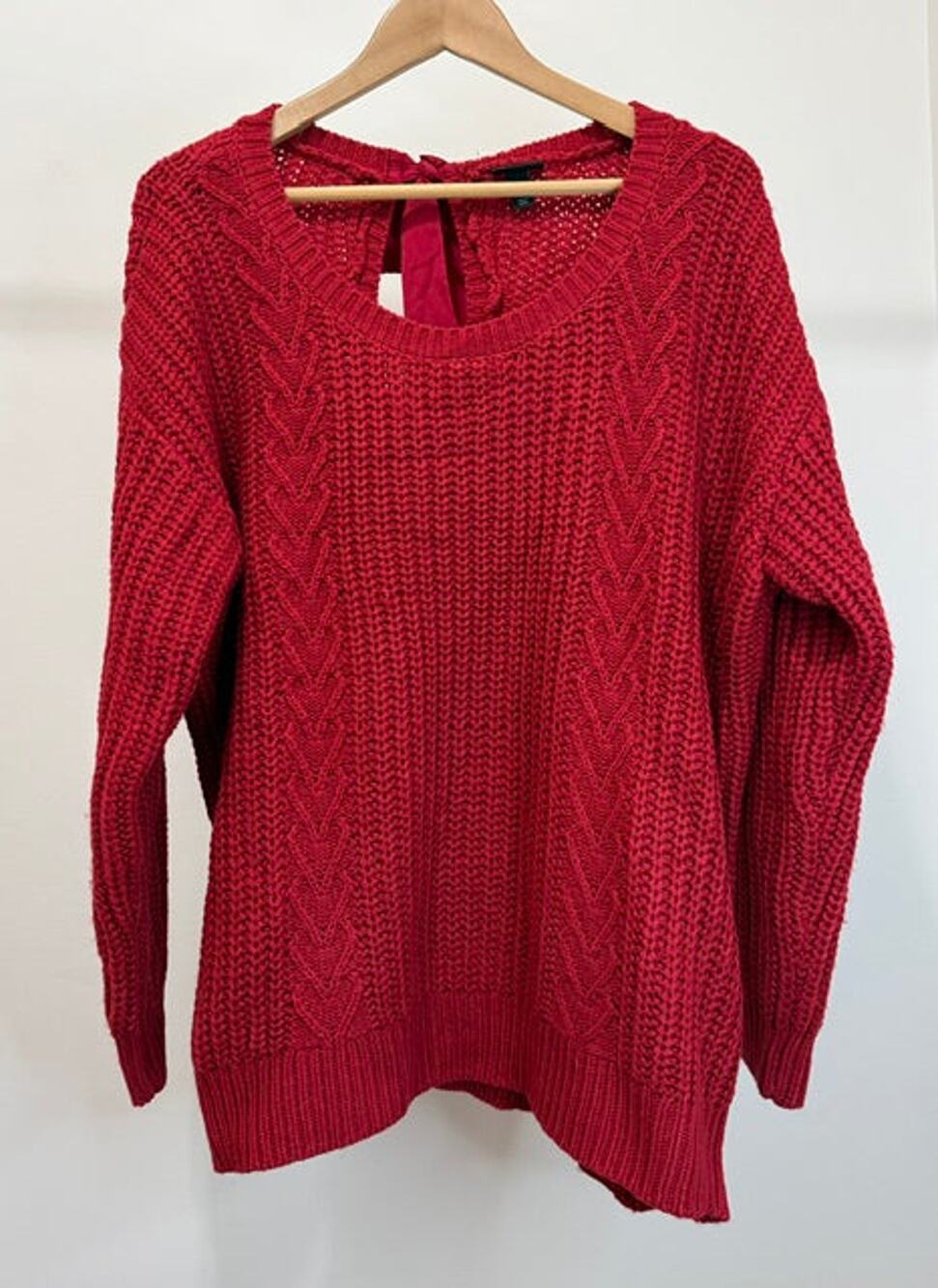 Torrid Red Cableknit Sweater Sz1 (14–16)